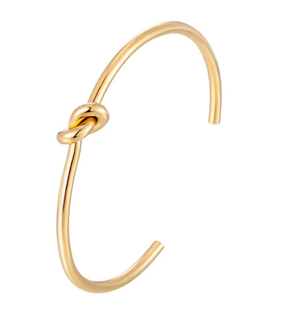 18k Gold Polished knotted Bangle