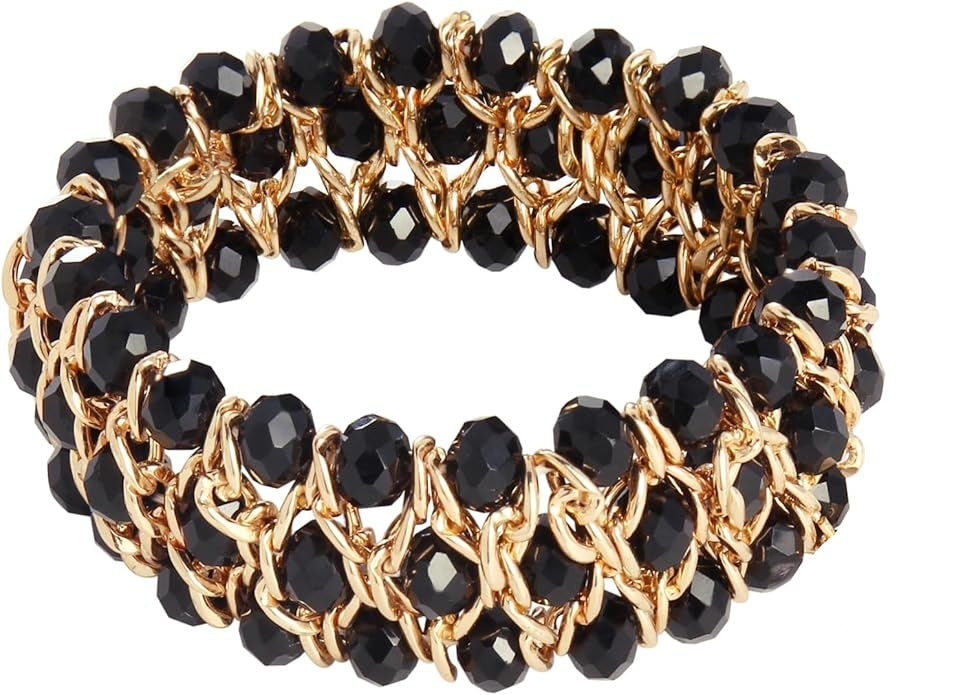 18K Gold Multi Black Statement Bracelet