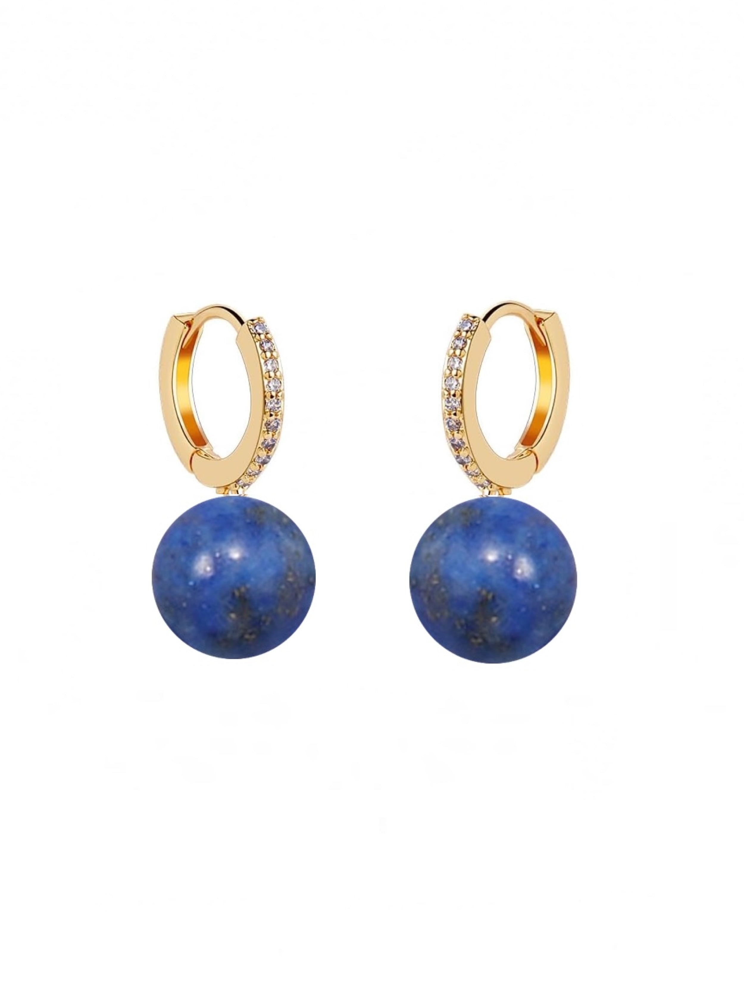 18k gold Lapis Drop Earrings