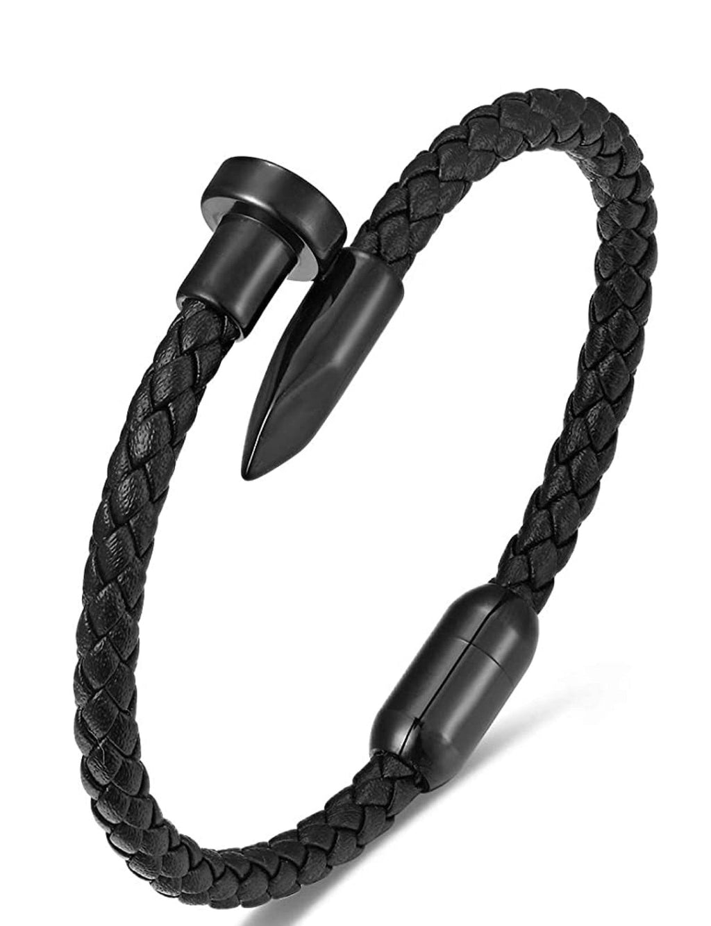 Black Plated Leather Bracelet