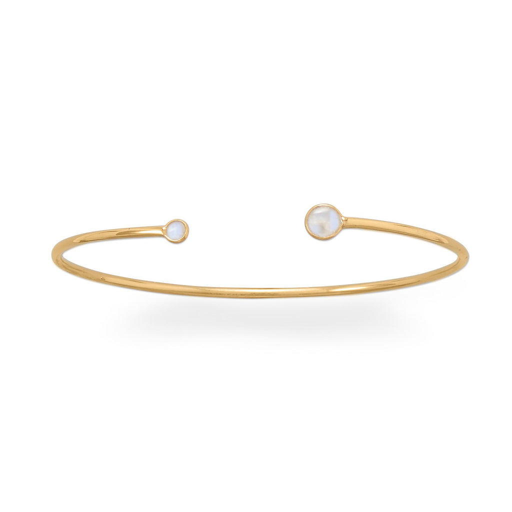 18K Gold Moonstone Cuff Bangle