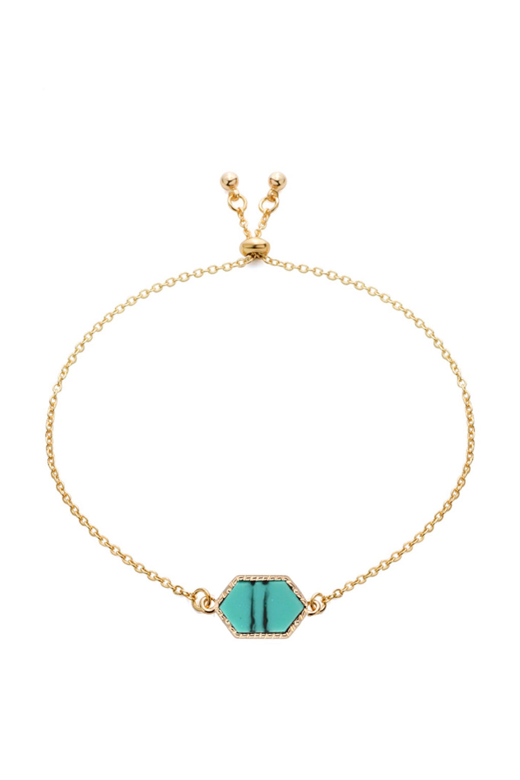 18k Gold Turquoise Geometric Bracelet